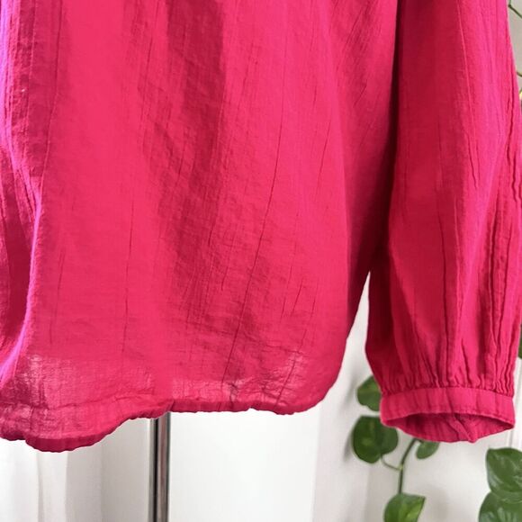 Old Navy Hot Pink *Barbiecore* Soft Lightweight Flowy Summer Blouse Festival XL - Picture 4 of 8